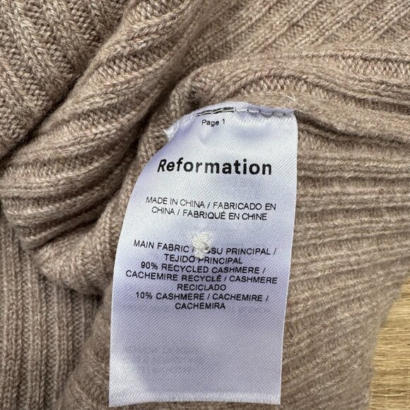 NWT Reformation Fantino Cashmere Sweater Collared Cardigan Oatmeal XS - Picture 10 of 16